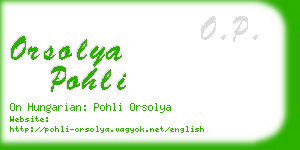 orsolya pohli business card